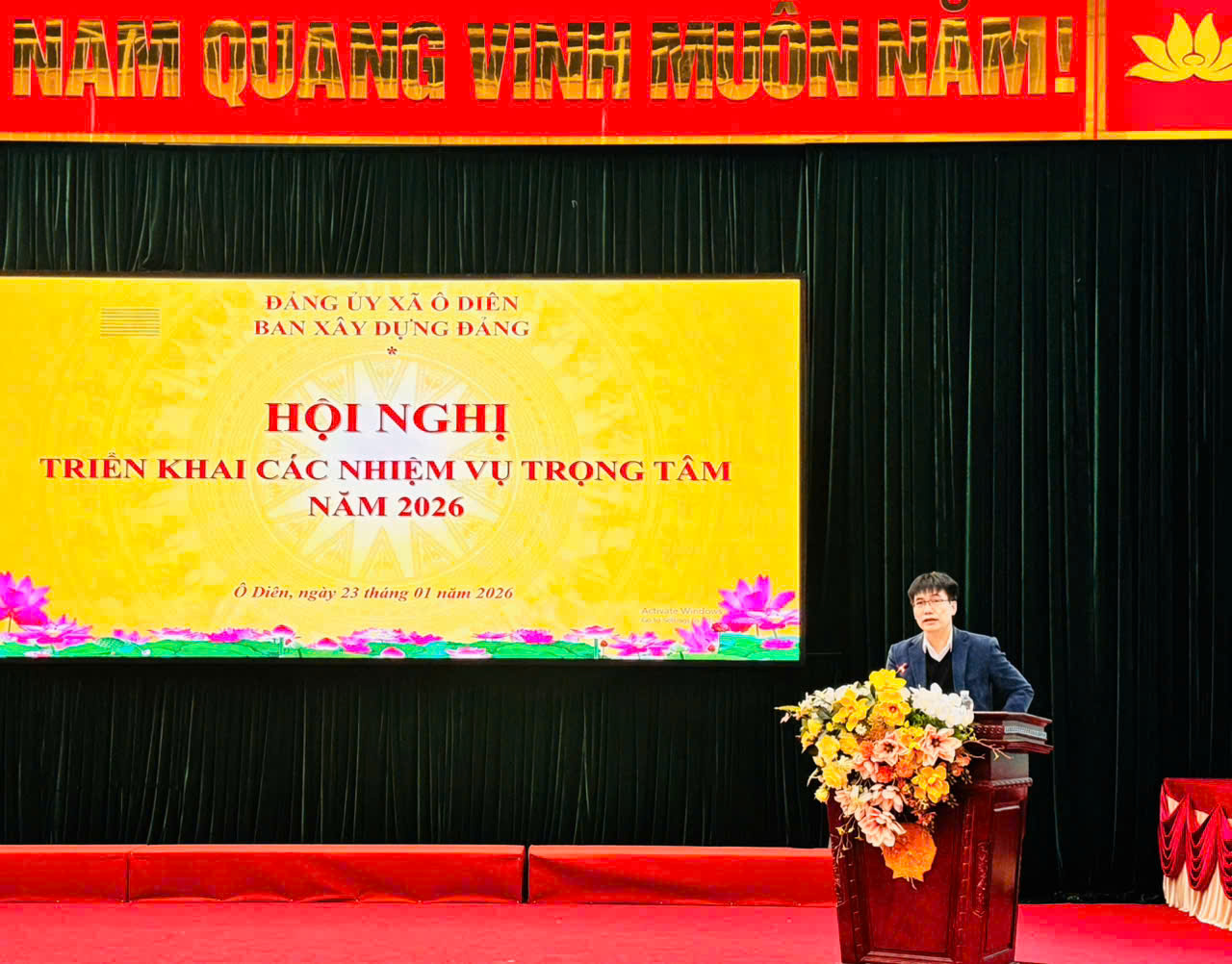 Xã Ô Diên triển khai nhiệm vụ xây dựng Đảng năm 2026: Siết kỷ cương, nâng chất sinh hoạt chi bộ, giải quyết kịp thời vấn đề dân sinh
