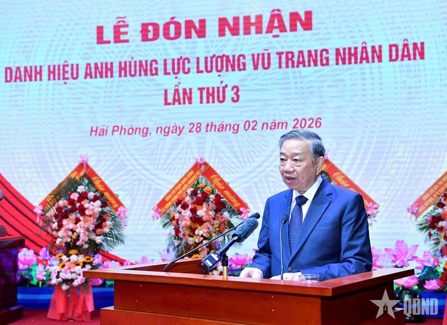 Phát biểu của Tổng Bí thư Tô Lâm tại Lễ đón nhận danh hiệu Anh hùng Lực lượng vũ trang nhân dân của Quân chủng Hải quân