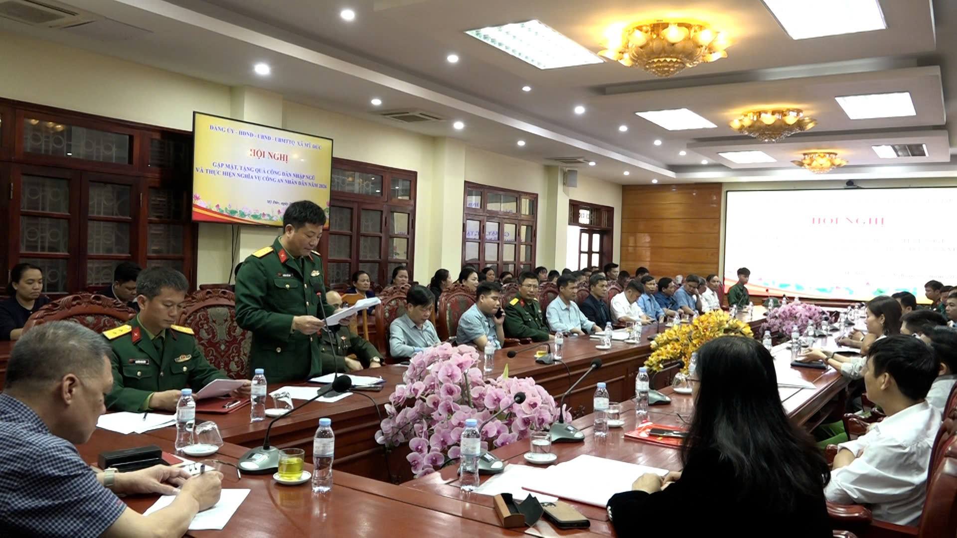 Xã Mỹ Đức gặp mặt, động viên tân binh lên đường nhập ngũ năm 2026