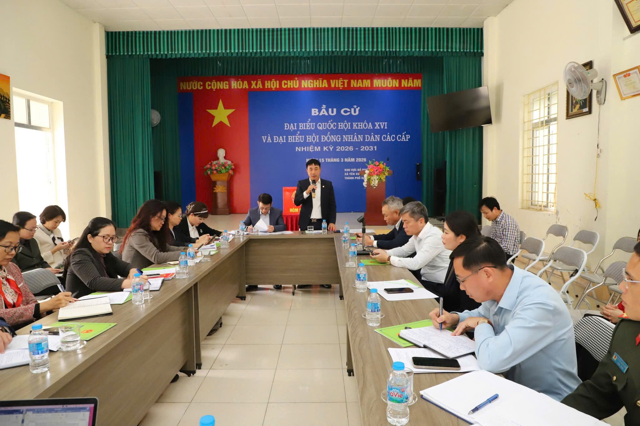Đoàn công tác thành phố kiểm tra công tác chuẩn bị bầu cử tại xã Yên Xuân
