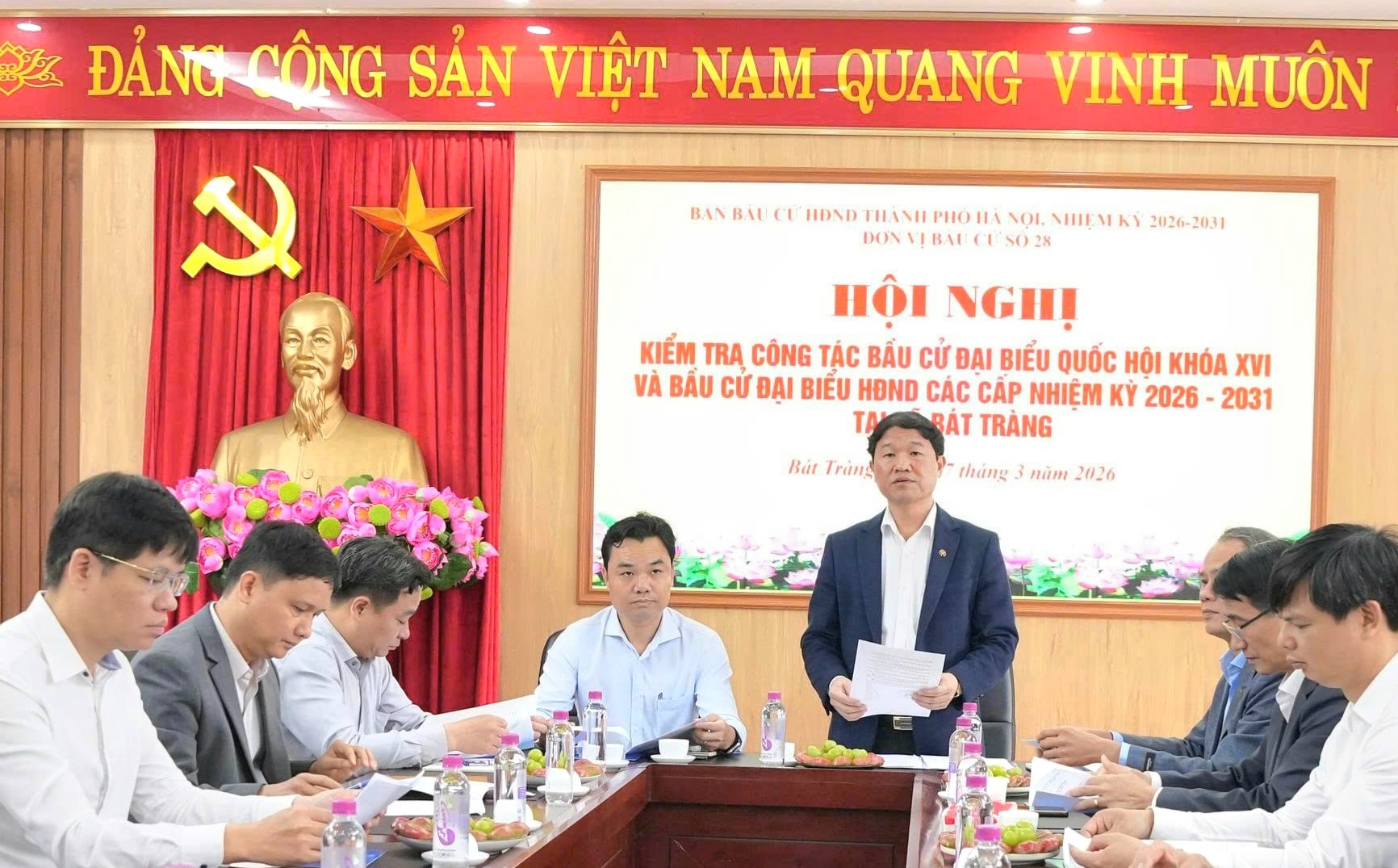 Đoàn kiểm tra Ban bầu cử HĐND thành phố kiểm tra công tác chuẩn bị bầu cử tại xã Bát Tràng