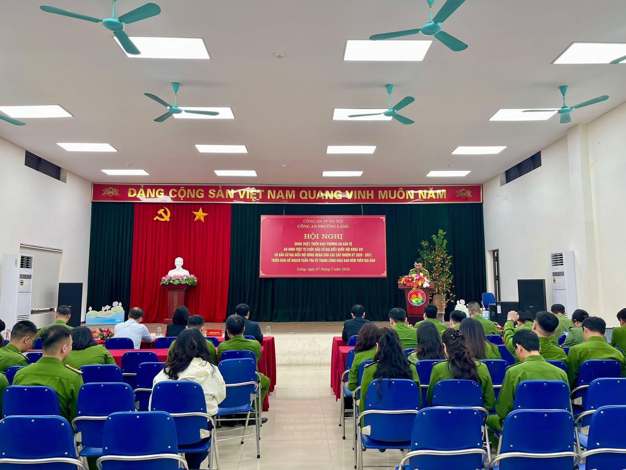 Phường Láng triển khai phương án bảo đảm an ninh, trật tự phục vụ bầu cử đại biểu Quốc hội và HĐND các cấp