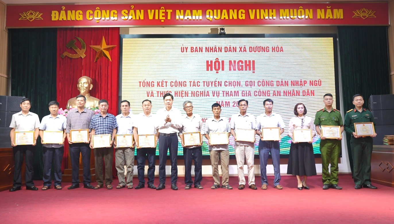 Xã Dương Hòa hoàn thành xuất sắc nhiệm vụ tuyển quân, củng cố quốc phòng toàn dân từ cơ sở