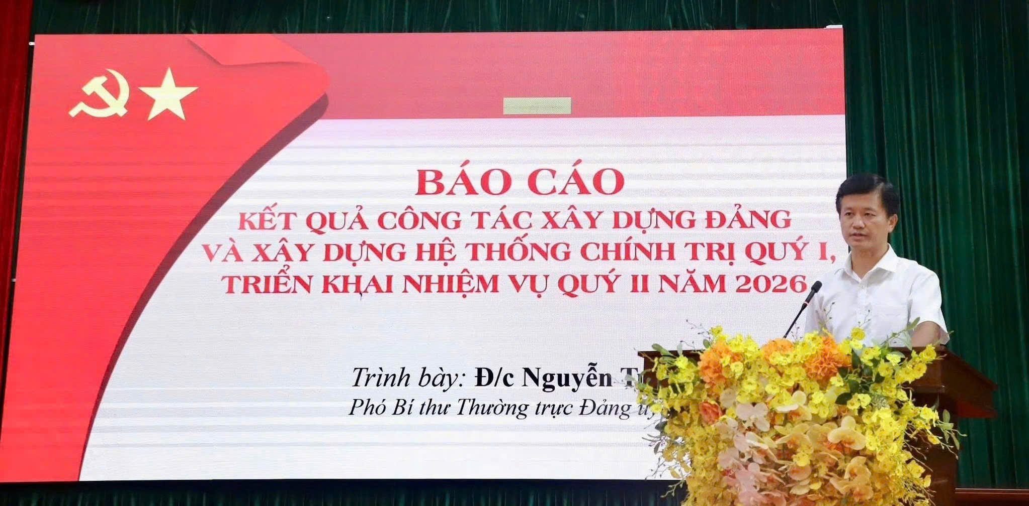 Xã Hồng Vân giao ban công tác Đảng quý I, đề ra nhiệm vụ trọng tâm quý II-2026 