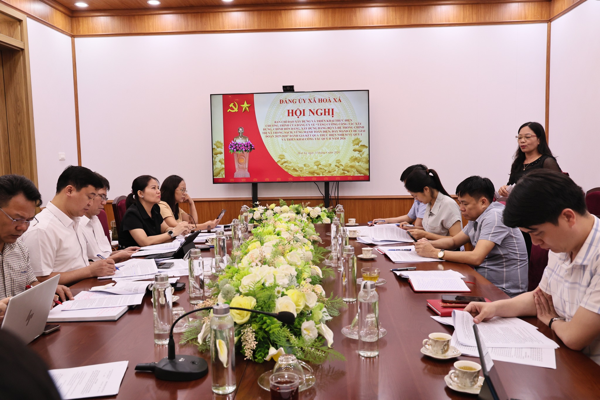 Đảng ủy xã Hòa Xá siết chặt kỷ cương, thúc đẩy đồng bộ hai chương trình trọng tâm ngay từ quý II-2026