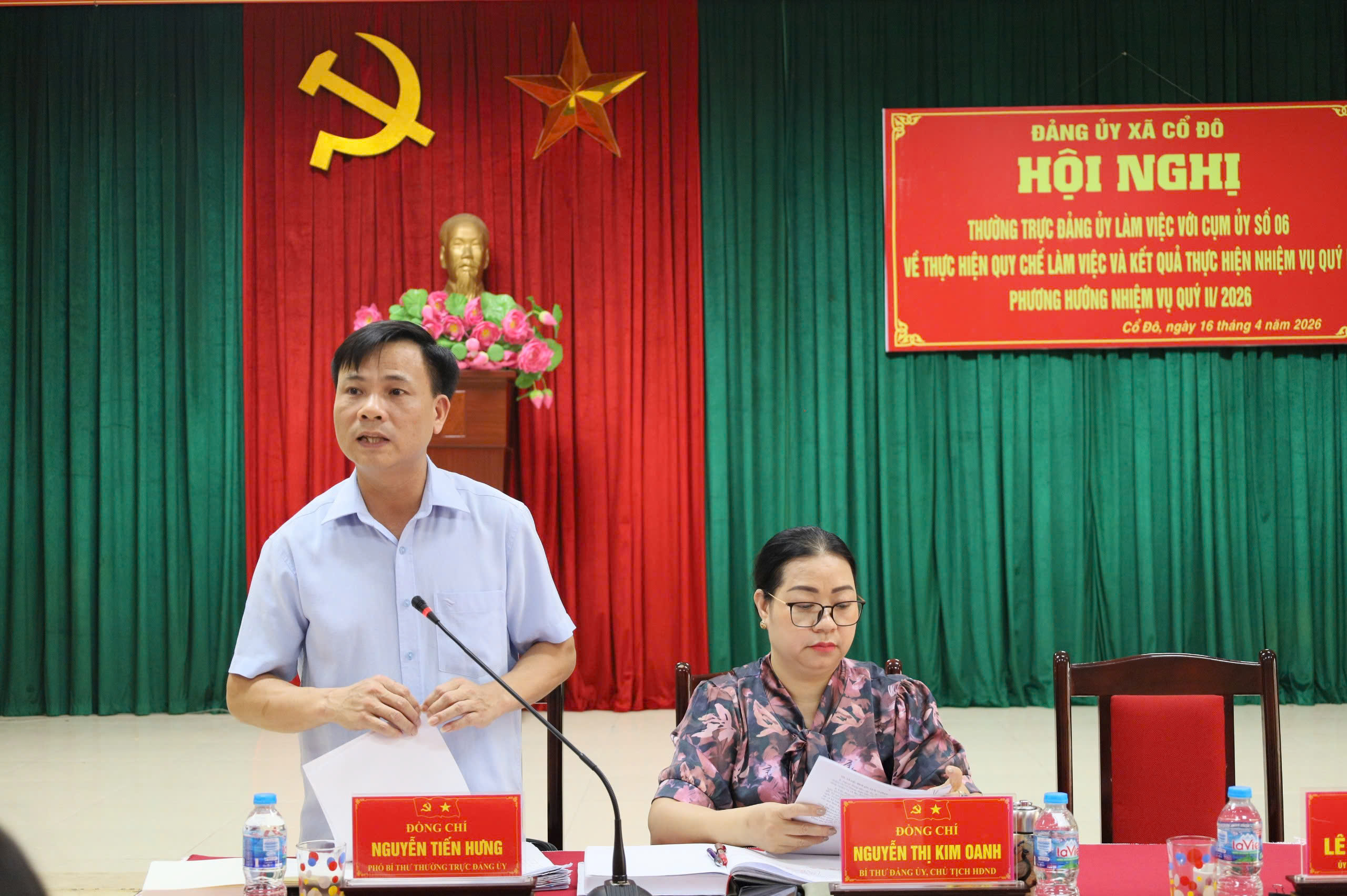 Xã Cổ Đô đánh giá toàn diện hoạt động Cụm cấp ủy số 06, siết kỷ cương, nâng chất sinh hoạt chi bộ quý II-2026