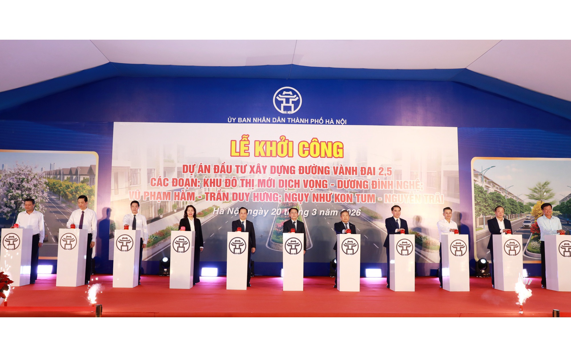 Hà Nội khởi công đường Vành đai 2,5 đoạn Dịch Vọng - Nguyễn Trãi, tăng tốc hoàn thiện trục giao thông nội đô