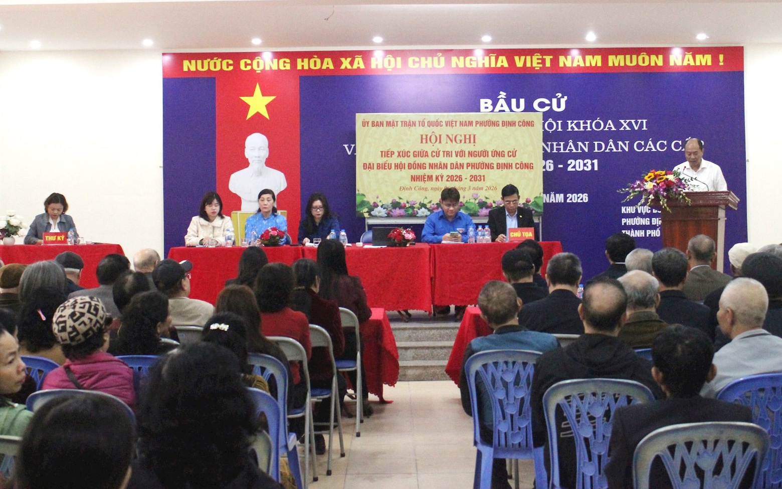Phường Định Công phát huy dân chủ trong tiếp xúc cử tri với ứng cử viên đại biểu HĐND nhiệm kỳ 2026-2031