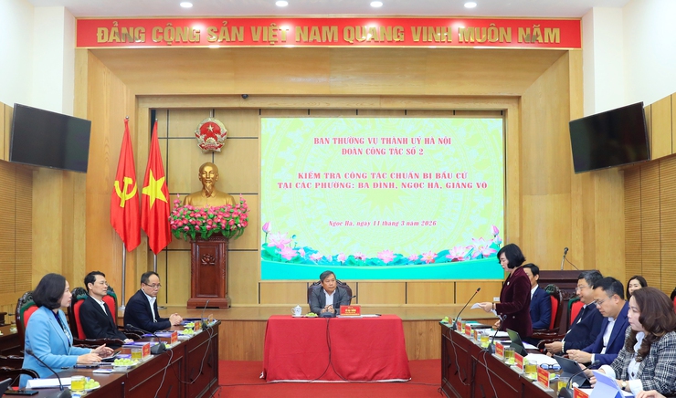 Chủ tịch UBND thành phố kiểm tra công tác chuẩn bị bầu cử tại các phường Ba Đình, Ngọc Hà, Giảng Võ