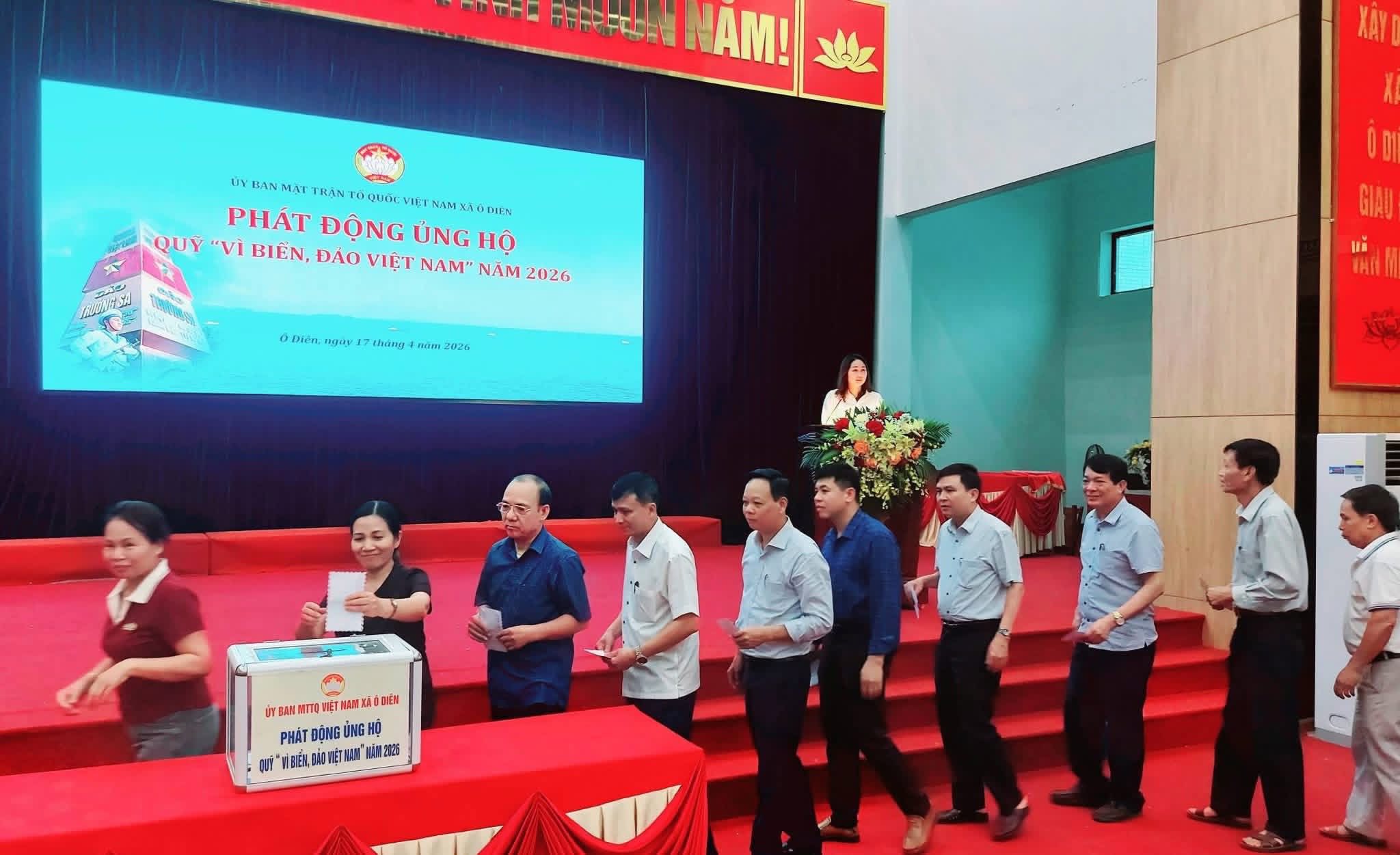 Xã Ô Diên phát động ủng hộ Quỹ “Vì biển, đảo Việt Nam” năm 2026, lan tỏa tinh thần đoàn kết hướng về Tổ quốc