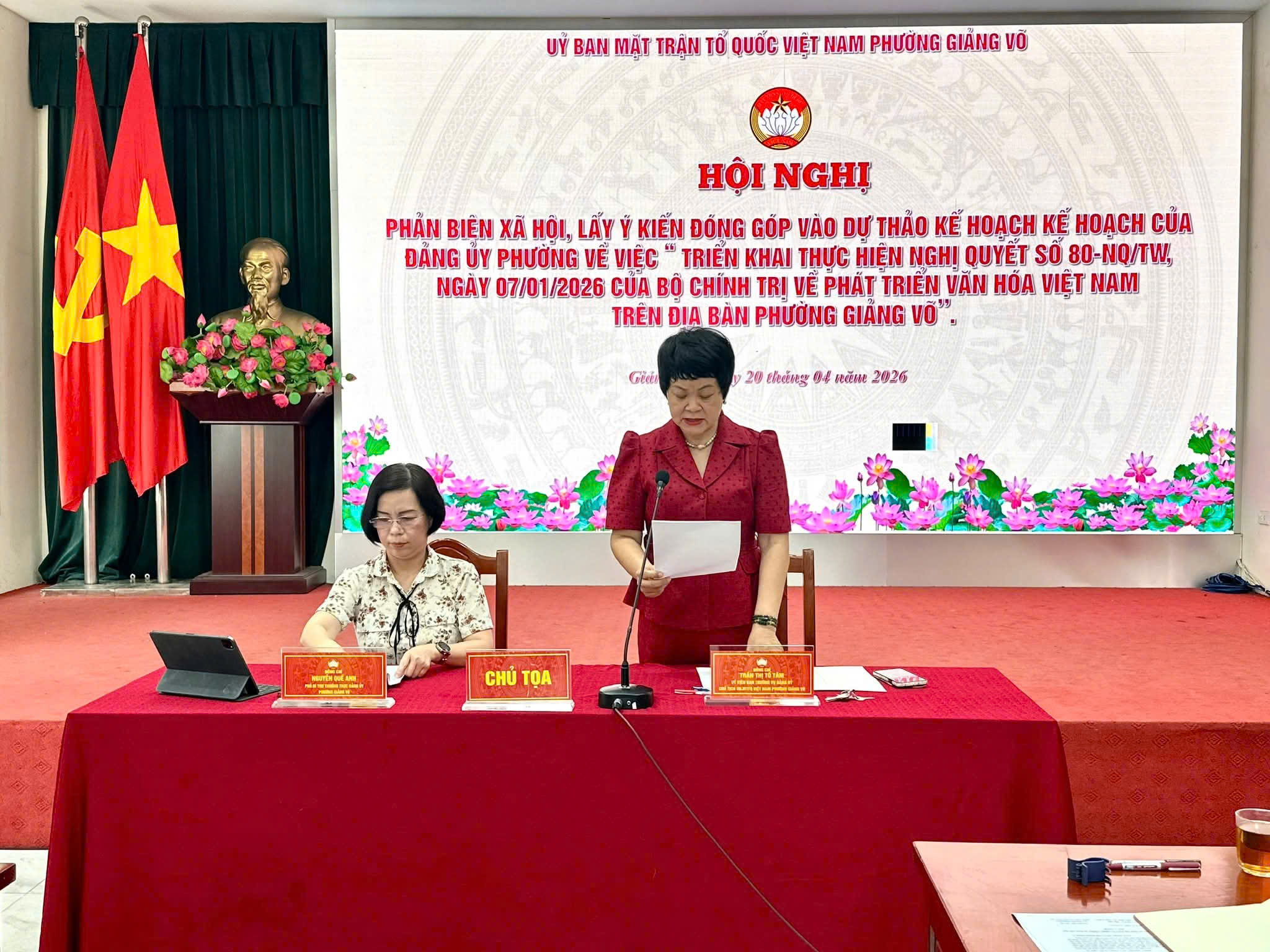 Phường Giảng Võ phát huy phản biện xã hội, hoàn thiện kế hoạch triển khai Nghị quyết 80 về phát triển văn hóa