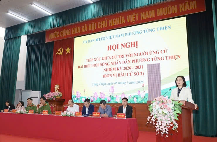 Phường Tùng Thiện phát huy dân chủ trong tiếp xúc cử tri, nâng cao trách nhiệm người ứng cử đại biểu HĐND khóa II