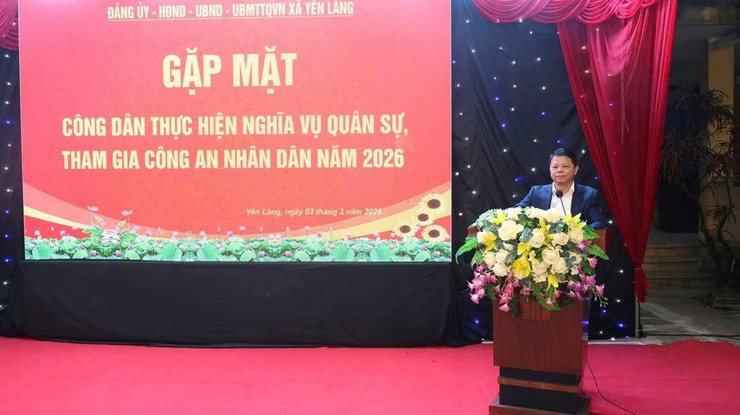 Xã Yên Lãng gặp mặt, tiếp lửa tinh thần cho tân binh trước ngày lên đường nhập ngũ