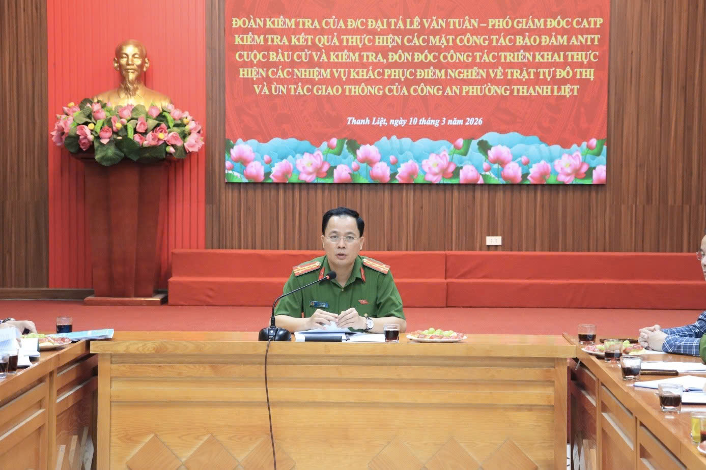 Công an Hà Nội kiểm tra công tác bảo đảm an ninh phục vụ bầu cử tại cơ sở