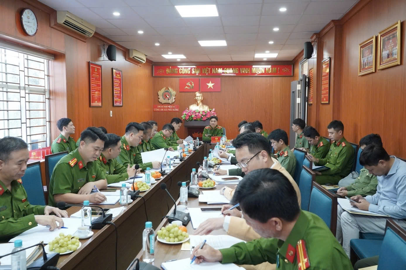 Công an Hà Nội kiểm tra công tác bảo đảm an ninh phục vụ bầu cử tại Cụm thi đua số 11