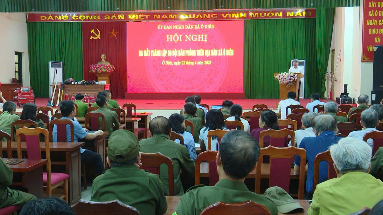 UBND xã Ô Diên ra mắt đồng loạt 59 Đội dân phòng, tăng cường “lá chắn” phòng cháy chữa cháy từ cơ sở