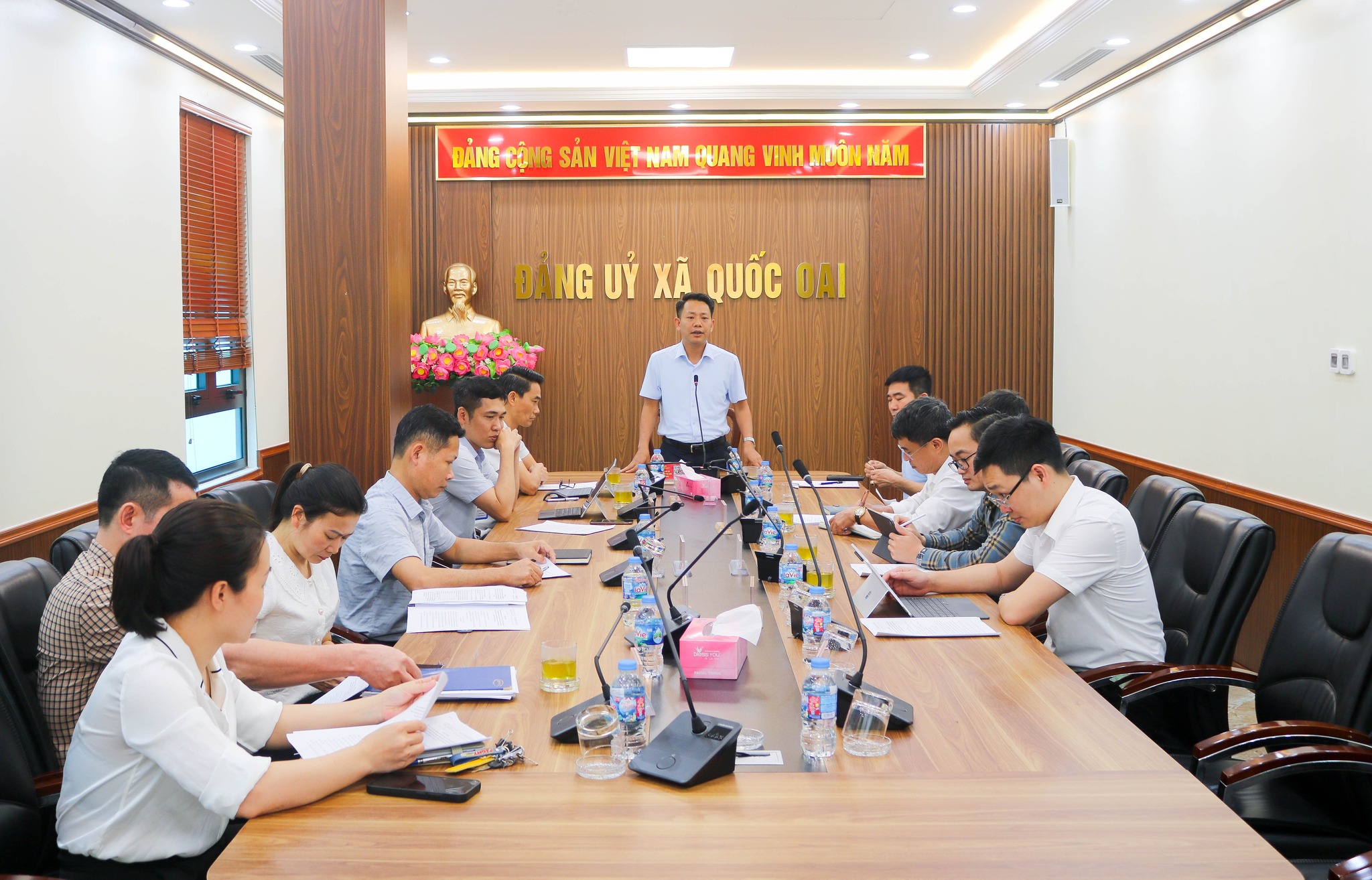 Xã Quốc Oai tăng cường giám sát triển khai Nghị quyết 57-NQ/TW, thúc đẩy chuyển đổi số đi vào chiều sâu
