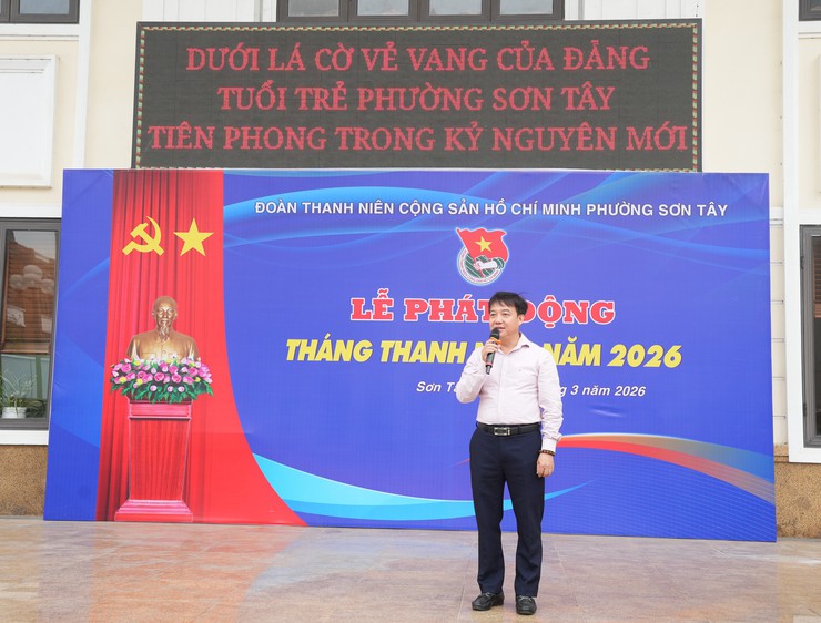 Tuổi trẻ phường Sơn Tây sôi nổi ra quân Tháng Thanh niên 2026 với nhiều công trình, phần việc thiết thực