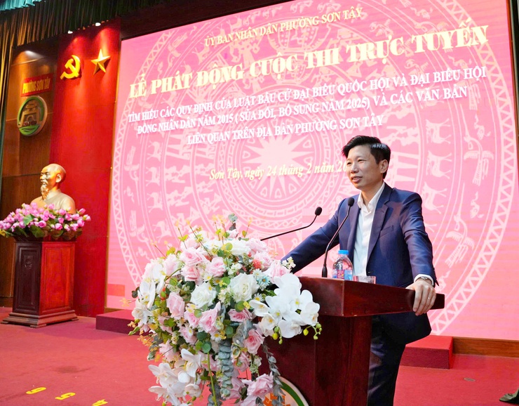 Phường Sơn Tây phát động cuộc thi trực tuyến tìm hiểu Luật Bầu cử, đẩy mạnh chuyển đổi số trong tuyên truyền pháp luật