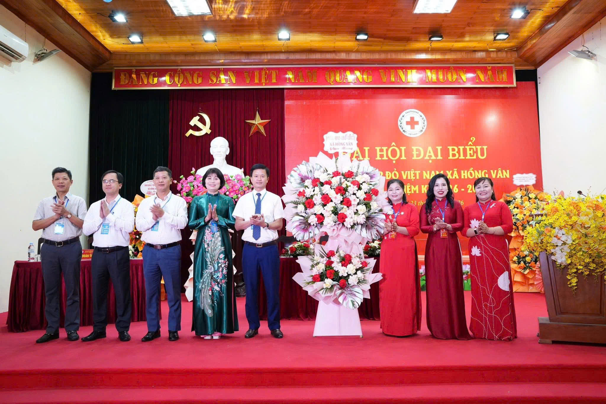 Xã Hồng Vân tổ chức Đại hội Hội Chữ thập đỏ lần thứ I, củng cố tổ chức sau sáp nhập, lan tỏa phong trào nhân đạo