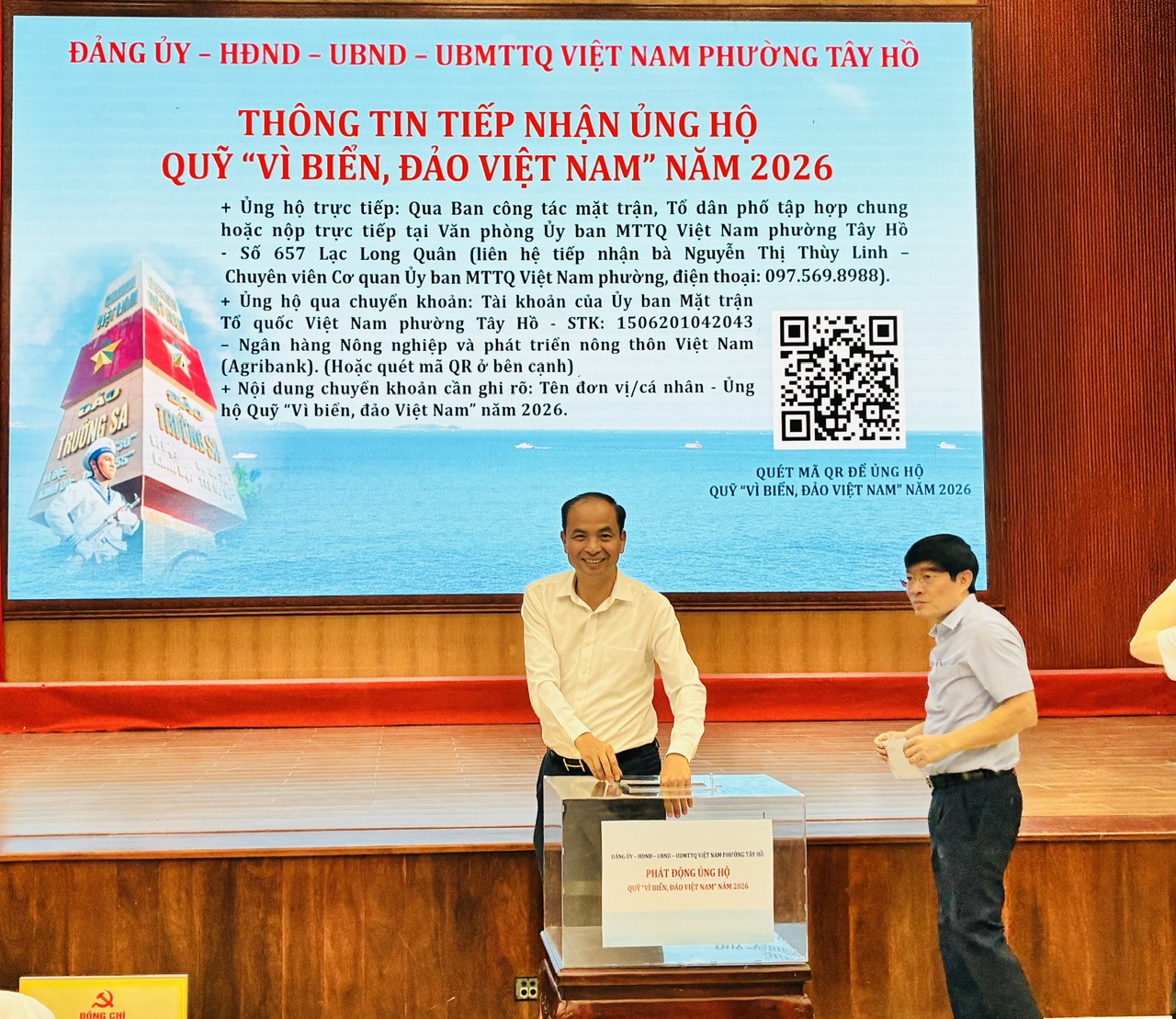 Phường Tây Hồ phát động ủng hộ Quỹ “Vì biển, đảo Việt Nam” năm 2026