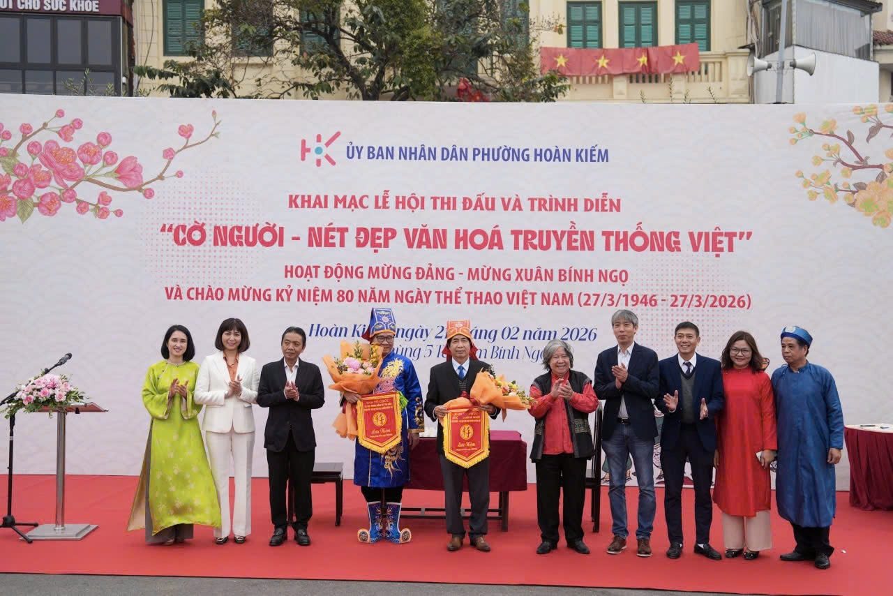 Phường Hoàn Kiếm tái hiện nghệ thuật cờ người giữa lòng phố cổ trong dịp Xuân Bính Ngọ 2026