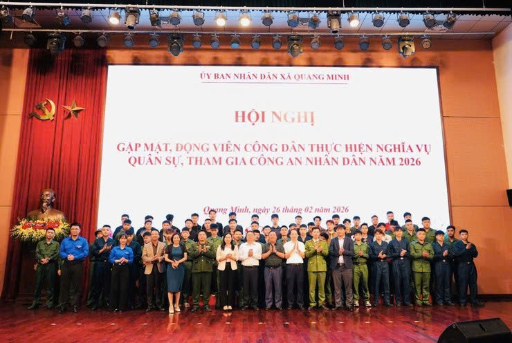 Xã Quang Minh gặp mặt, tiếp lửa tân binh trước ngày lên đường nhập ngũ năm 2026
