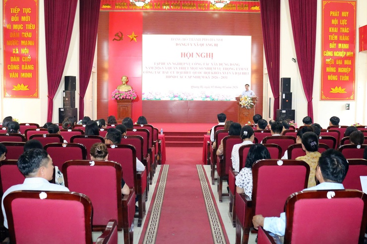 Xã Quảng Bị tập huấn nghiệp vụ công tác xây dựng Đảng, quán triệt nhiệm vụ trọng tâm phục vụ bầu cử