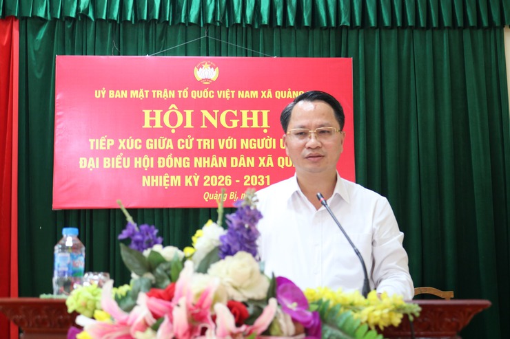 Ứng cử viên HĐND xã Quảng Bị cam kết hành động vì dân tại hội nghị tiếp xúc cử tri thôn Đồng Lệ