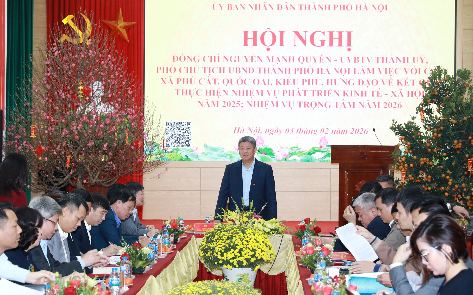 Phó Chủ tịch UBND thành phố Nguyễn Mạnh Quyền: Bốn xã phía Tây phải đổi mới tư duy, tạo bứt phá để góp sức tăng trưởng Thủ đô