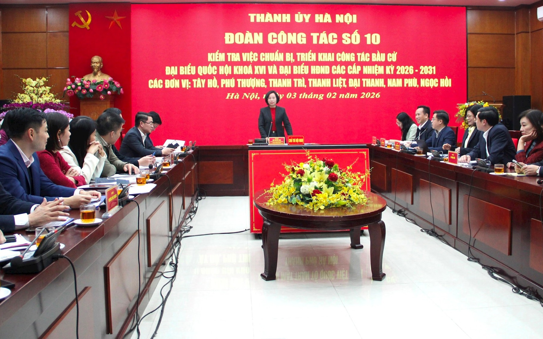Chủ tịch Uỷ ban MTTQ Việt Nam thành phố Bùi Huyền Mai kiểm tra công tác bầu cử tại 7 xã, phường: Siết chặt tiến độ, bảo đảm bầu cử dân chủ, đúng luật, an toàn tuyệt đối