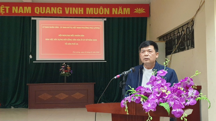 Phường Phú Lương: Tổ dân phố 2A thống nhất cao nghị quyết xây dựng đời sống văn hóa năm 2026
