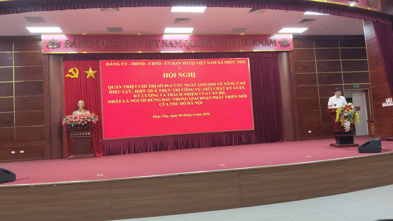 Xã Phúc Thọ siết chặt kỷ cương công vụ, chuyển mạnh sang quản trị hiện đại, nâng cao trách nhiệm người đứng đầu