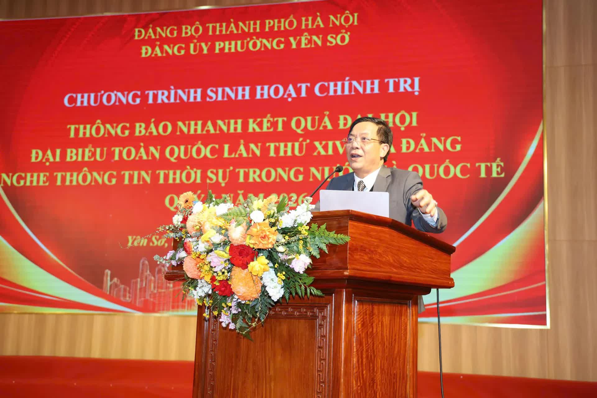 Phường Yên Sở quán triệt nhanh tinh thần Đại hội XIV của Đảng, nâng cao nhận thức chính trị cho cán bộ, đảng viên