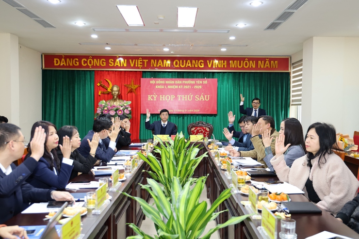 HĐND phường Yên Sở thông qua nhiều quyết sách quan trọng tại kỳ họp thứ Sáu khóa I