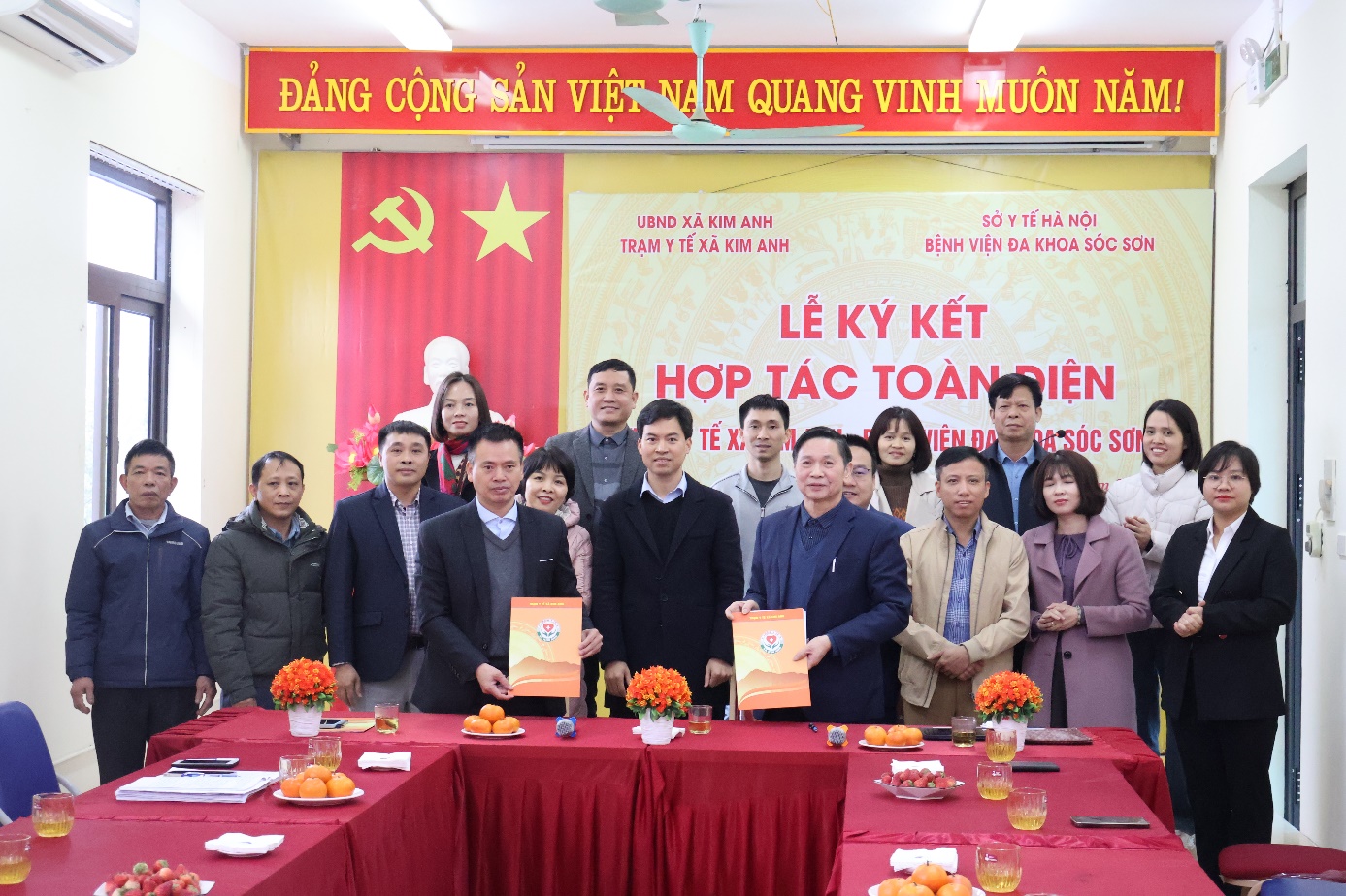 Xã Kim Anh: Trạm Y tế xã Kim Anh ký kết hợp tác toàn diện với Bệnh viện Đa khoa Sóc Sơn