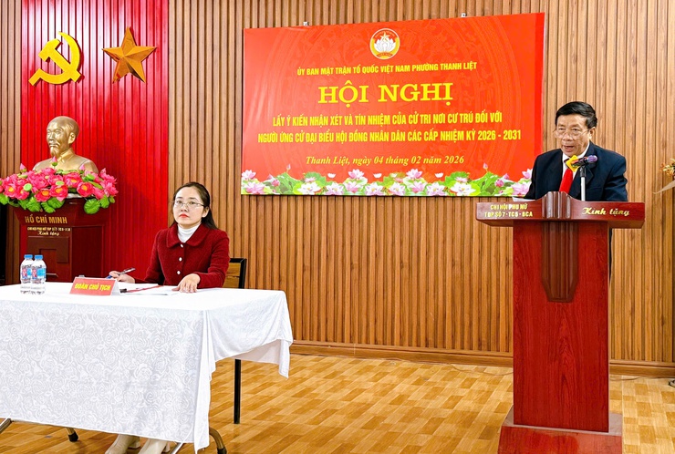 Cử tri phường Thanh Liệt tín nhiệm tuyệt đối 4 ứng cử viên đại biểu HĐND các cấp nhiệm kỳ 2026–2031