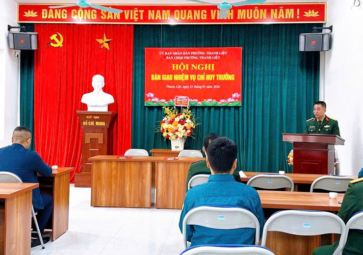 Phường Thanh Liệt kiện toàn chức danh Chỉ huy trưởng Ban Chỉ huy Quân sự, bảo đảm liên tục nhiệm vụ quốc phòng cơ sở