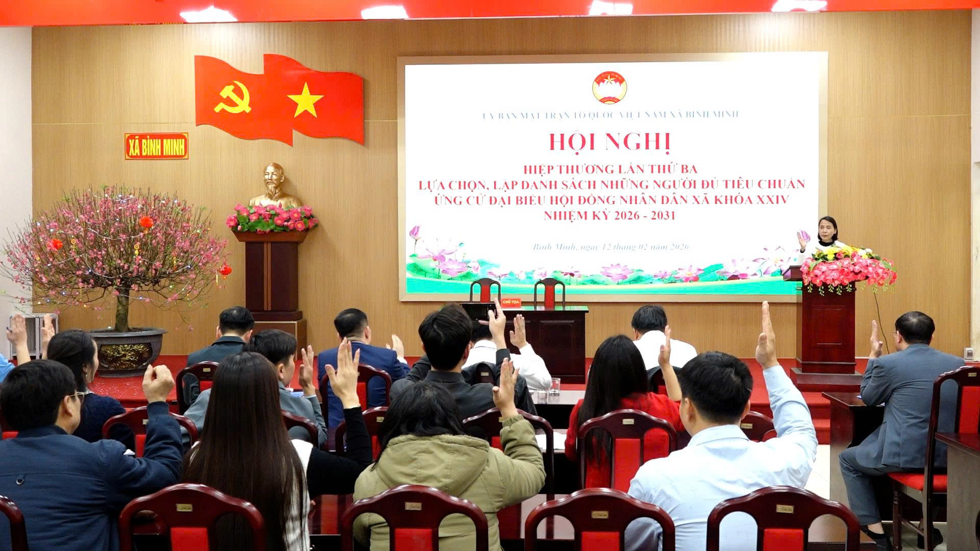 Xã Bình Minh tổ chức hiệp thương lần thứ ba, thống nhất danh sách người ứng cử đại biểu HĐND xã khoá XXIV, nhiệm kỳ 2026-2031