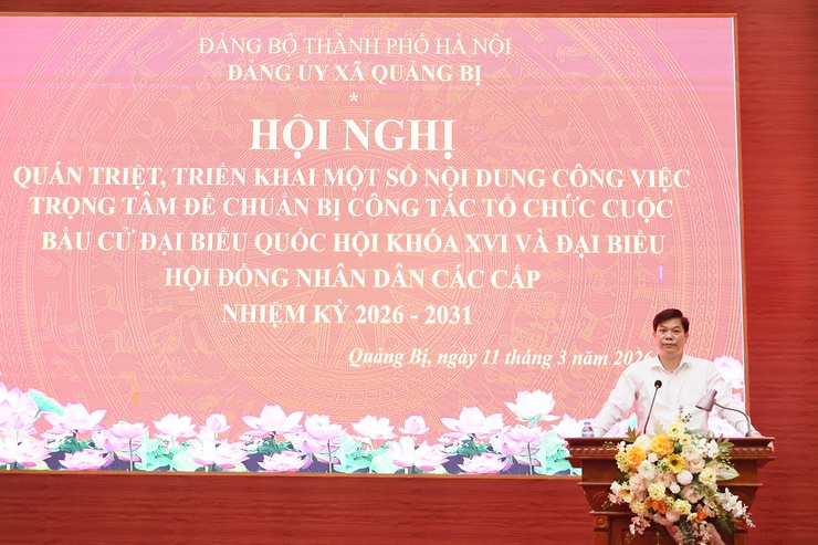 Xã Quảng Bị quán triệt nhiệm vụ trọng tâm, tăng tốc chuẩn bị cho ngày bầu cử
