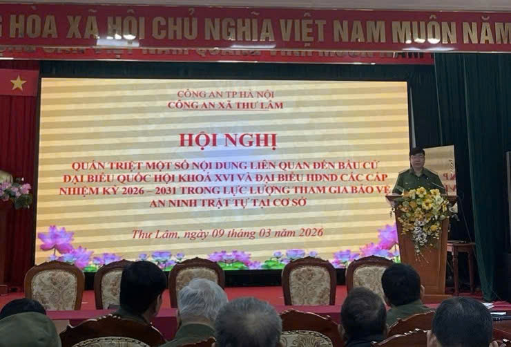 Công an xã Thư Lâm siết chặt các phương án bảo đảm an ninh trật tự phục vụ bầu cử