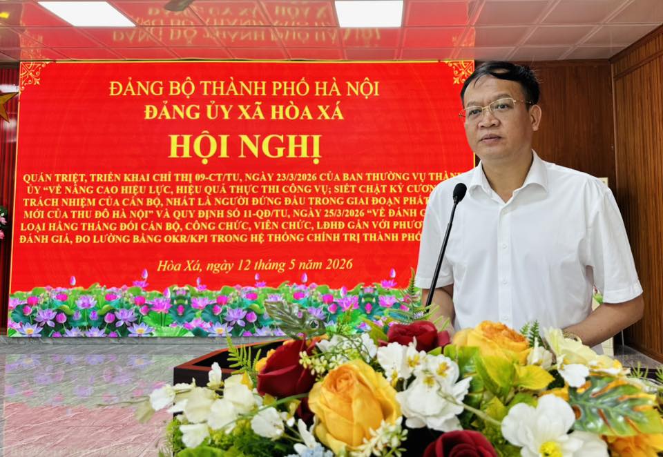 Xã Hòa Xá quán triệt Chỉ thị 09-CT/TU, siết chặt kỷ cương công vụ gắn với đánh giá cán bộ bằng OKR/KPI