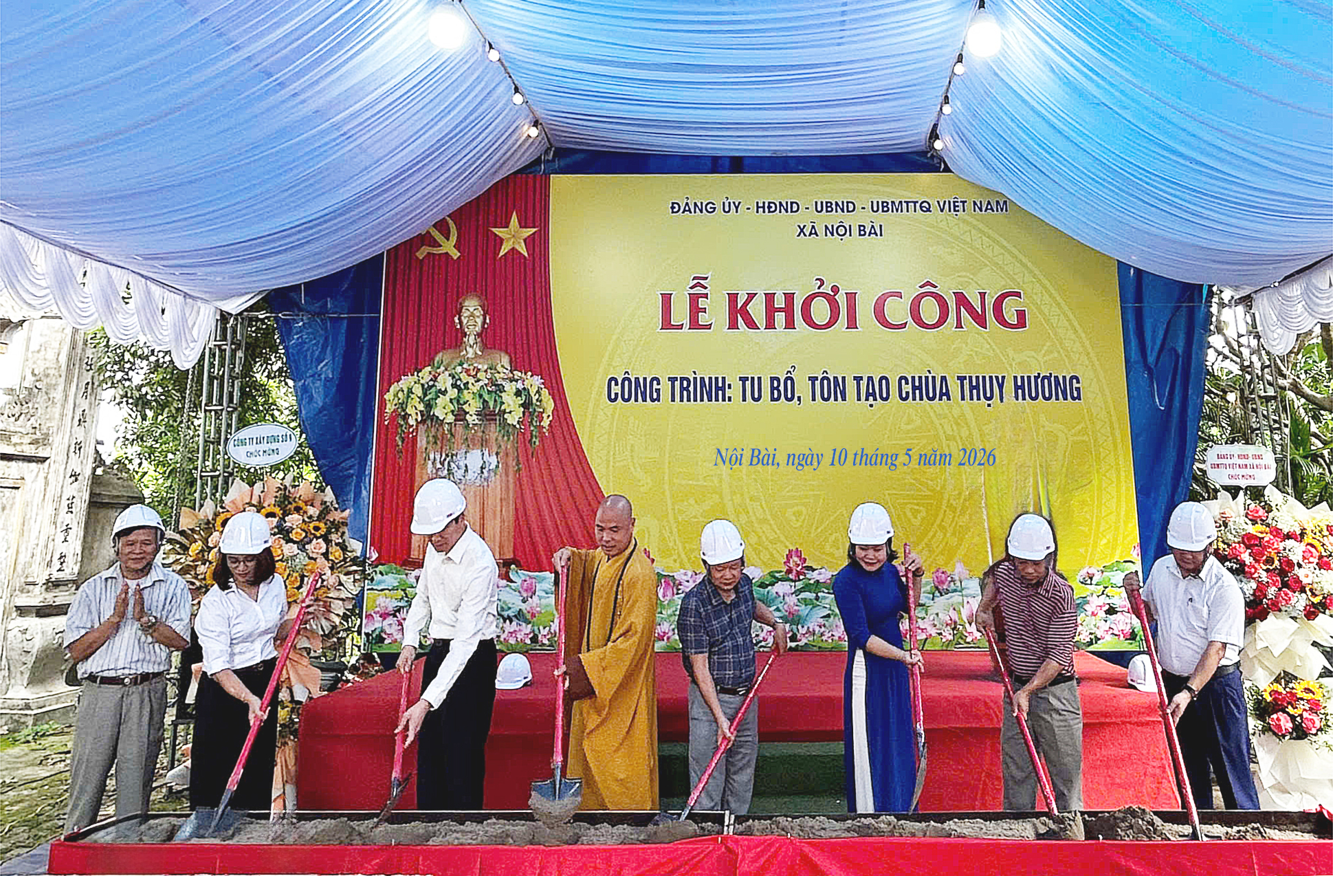 Xã Nội Bài khởi công tu bổ, tôn tạo chùa Thụy Hương với tổng mức đầu tư 22,7 tỷ đồng