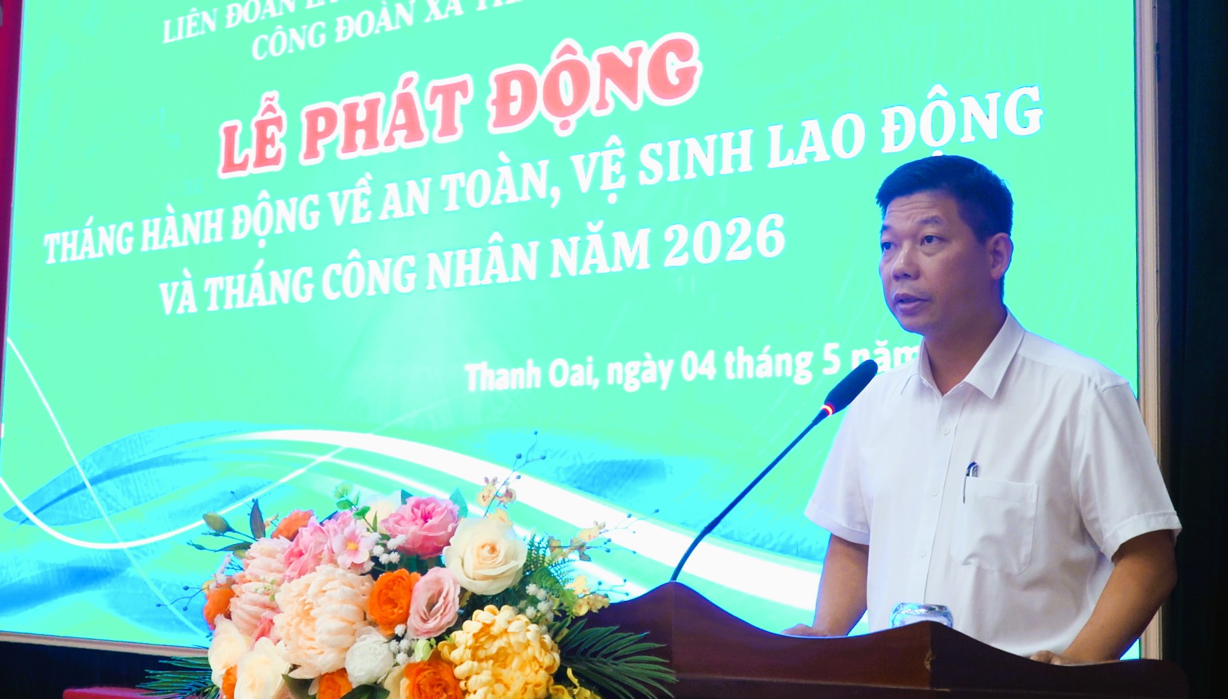 Xã Thanh Oai phát động Tháng Công nhân và Tháng hành động về an toàn, vệ sinh lao động năm 2026