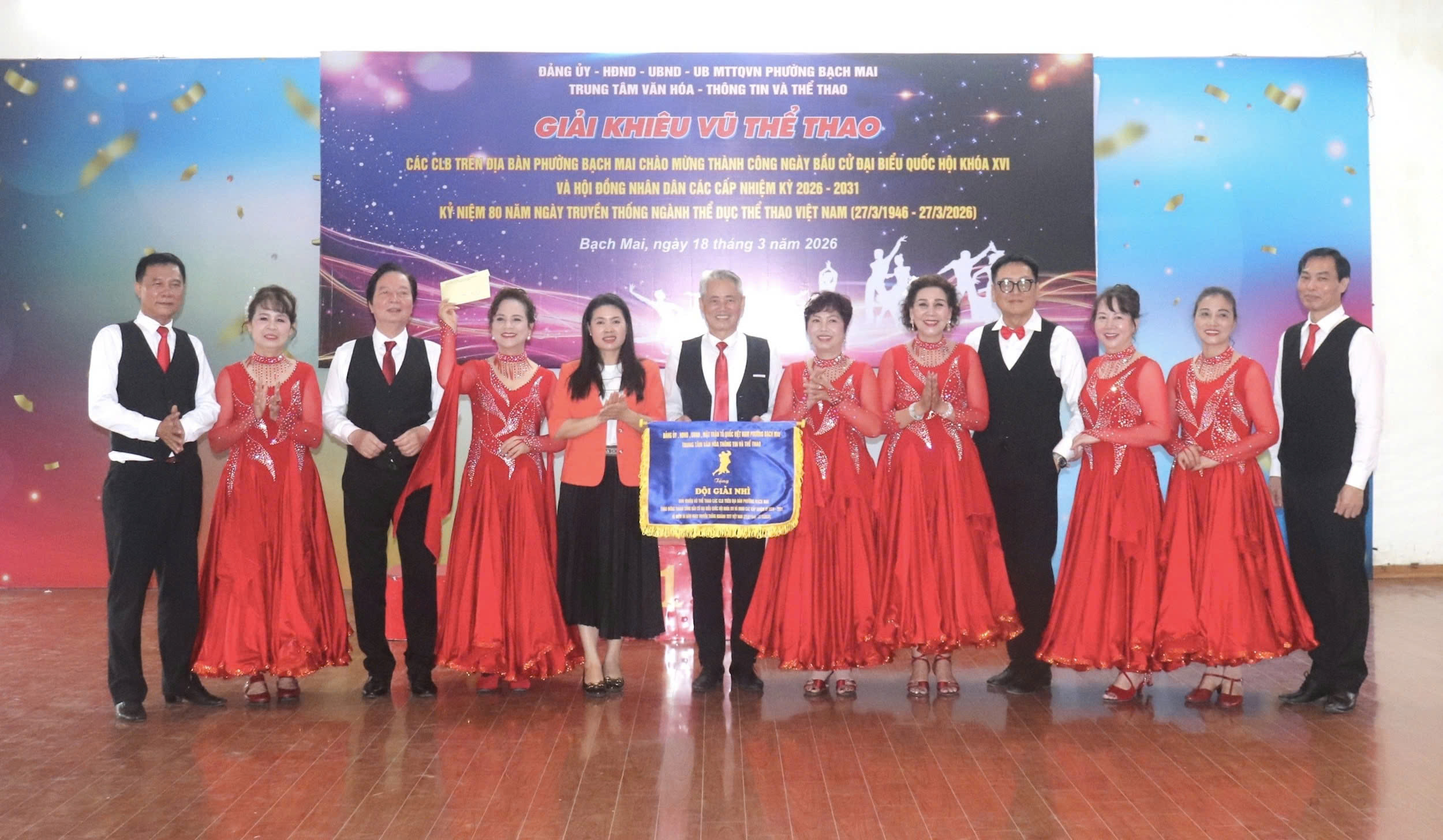 Phường Bạch Mai sôi động Giải khiêu vũ thể thao năm 2026, lan tỏa phong trào rèn luyện sức khỏe trong cộng đồng
