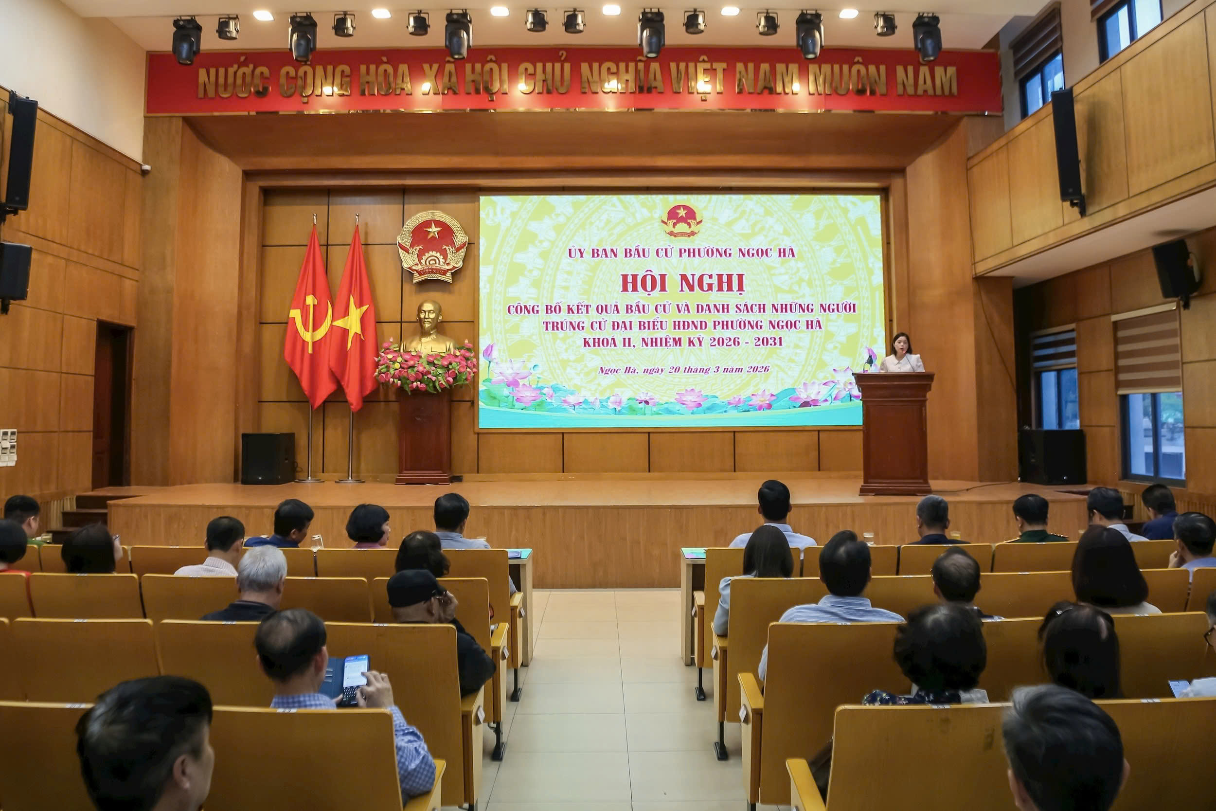 Phường Ngọc Hà hoàn thành bầu cử HĐND khóa II với tỷ lệ cử tri đi bầu đạt 99,99%
