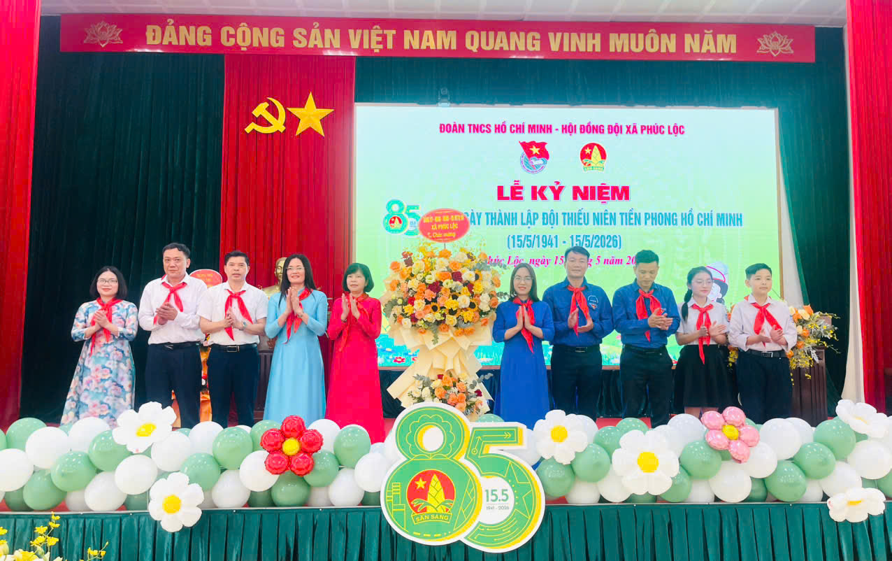 Xã Phúc Lộc lan tỏa khí thế thi đua học tập, rèn luyện tại Lễ kỷ niệm 85 năm thành lập Đội Thiếu niên Tiền phong Hồ Chí Minh