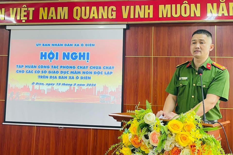 Xã Ô Diên siết chặt an toàn phòng cháy tại các cơ sở mầm non độc lập