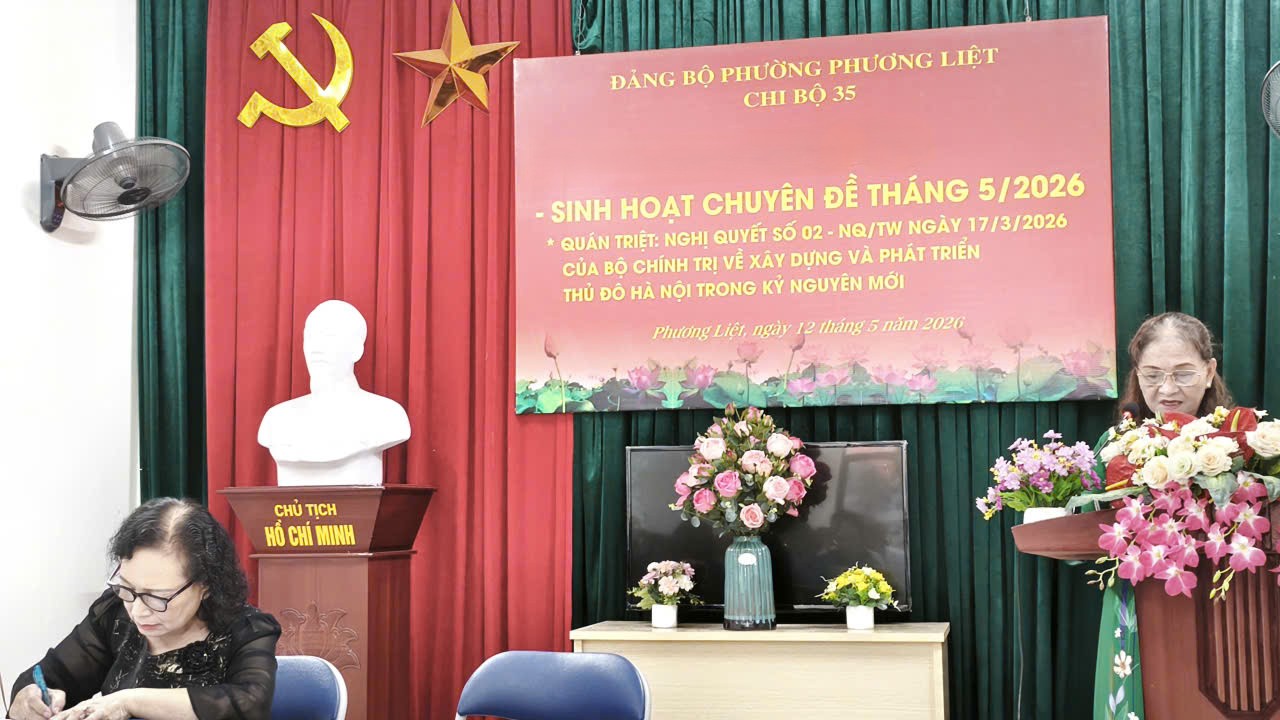 Phường Phương Liệt đẩy mạnh sinh hoạt chuyên đề, đưa Nghị quyết số 02-NQ/TW thấm sâu tới từng chi bộ