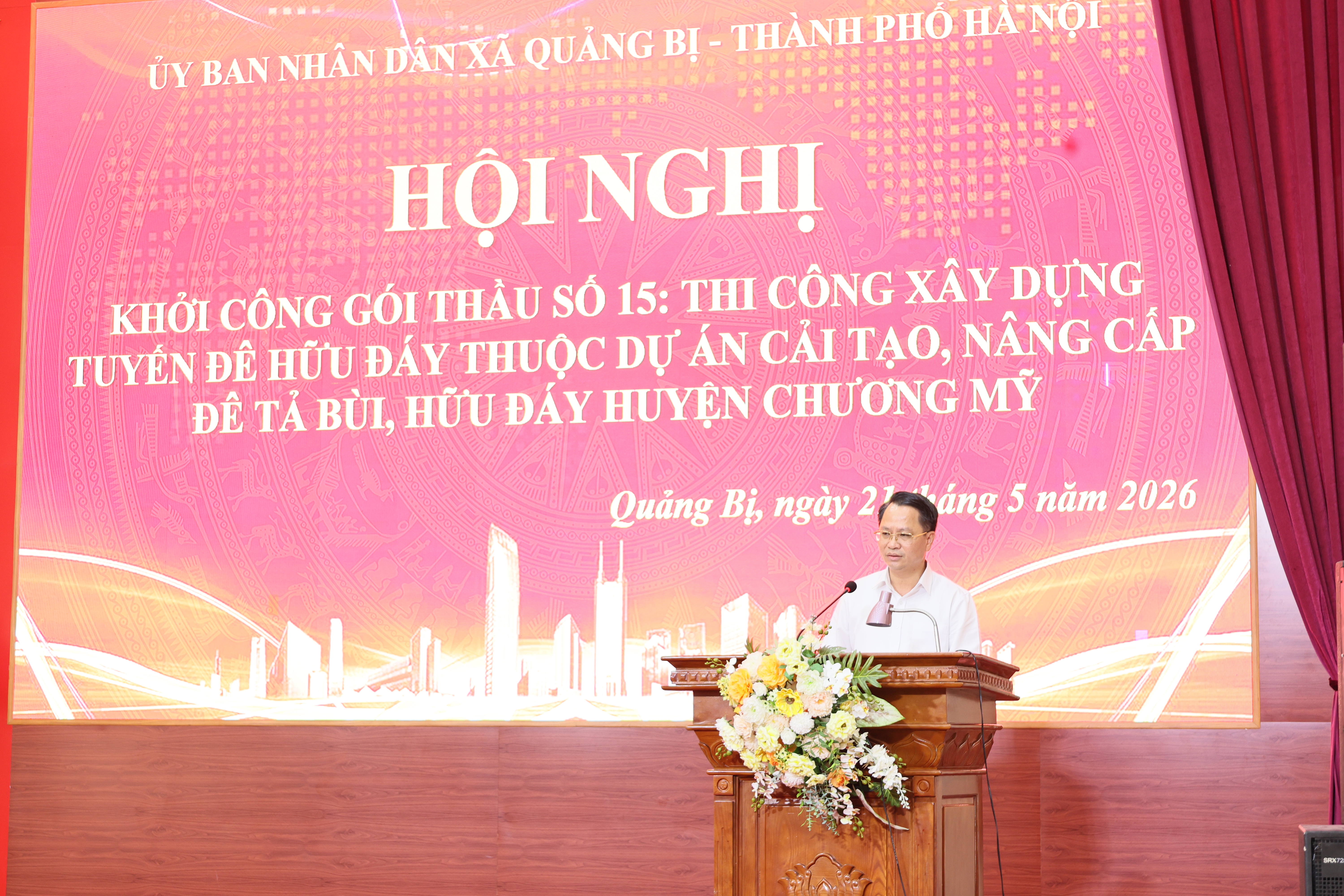 Xã Quảng Bị khởi công xây dựng tuyến đê Hữu Đáy: Hoàn thiện “lá chắn” phòng chống lũ cho vùng ven sông